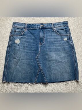 Old Navy Denim Skirt Jeans Raw Hem Size 12